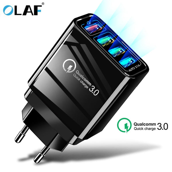 48W Quick Charger 3.0 USB Charger for Samsung A50 A30 iPhone 7 8 Huawei P20 Tablet QC 3.0 Fast Wall Charger US EU UK Plug Adapte