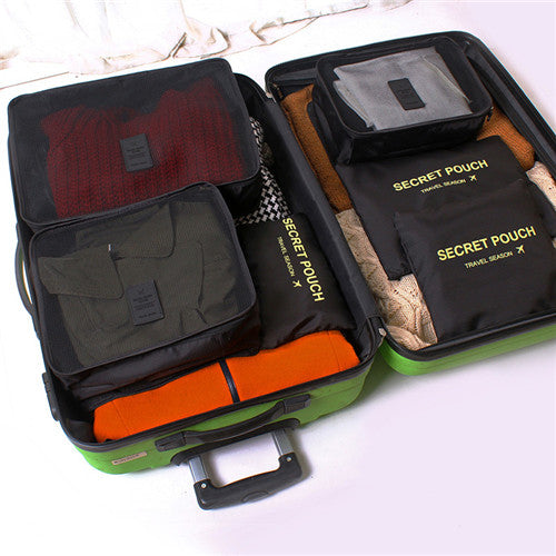 JULY'S SONG 6PCs/Set Travel Bags Luggage Zipper Bag Portable Packing Organizer Waterproof Case Bag Dropshiping