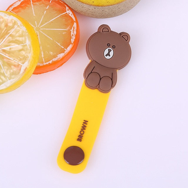 Cartoon Brown Bear Silica Gel Cable Winder Earphone Protector USB Unisex Phone Holder Accessory Organizers Travel Accessories