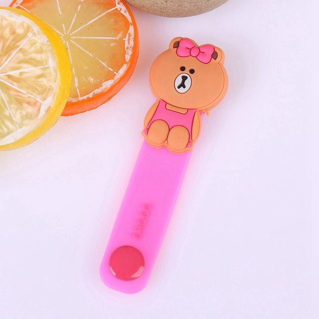 Cartoon Brown Bear Silica Gel Cable Winder Earphone Protector USB Unisex Phone Holder Accessory Organizers Travel Accessories