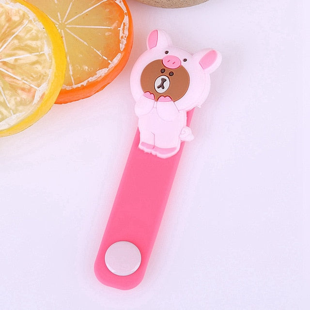 Cartoon Brown Bear Silica Gel Cable Winder Earphone Protector USB Unisex Phone Holder Accessory Organizers Travel Accessories