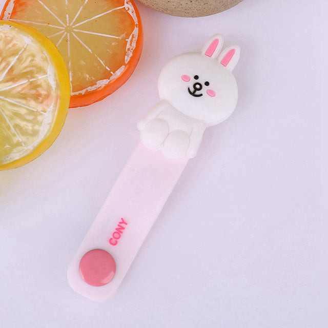 Cartoon Brown Bear Silica Gel Cable Winder Earphone Protector USB Unisex Phone Holder Accessory Organizers Travel Accessories