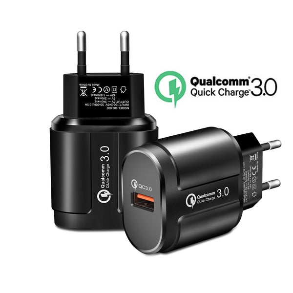 ROCK Quick Charge QC3.0 USB US EU Fast Charger Universal mobile phone charger Wall USB Charger Adapter for iPhone Samsung Xiaomi