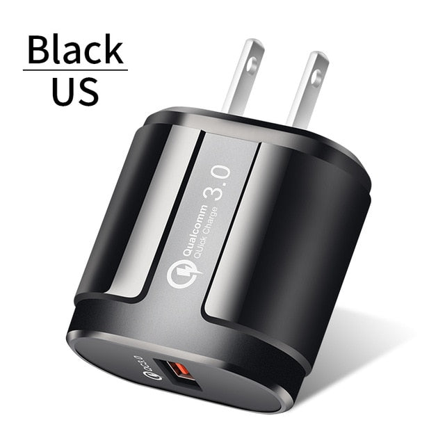 ROCK Quick Charge QC3.0 USB US EU Fast Charger Universal mobile phone charger Wall USB Charger Adapter for iPhone Samsung Xiaomi