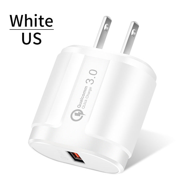 ROCK Quick Charge QC3.0 USB US EU Fast Charger Universal mobile phone charger Wall USB Charger Adapter for iPhone Samsung Xiaomi