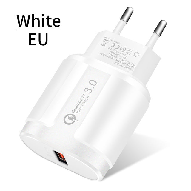 ROCK Quick Charge QC3.0 USB US EU Fast Charger Universal mobile phone charger Wall USB Charger Adapter for iPhone Samsung Xiaomi