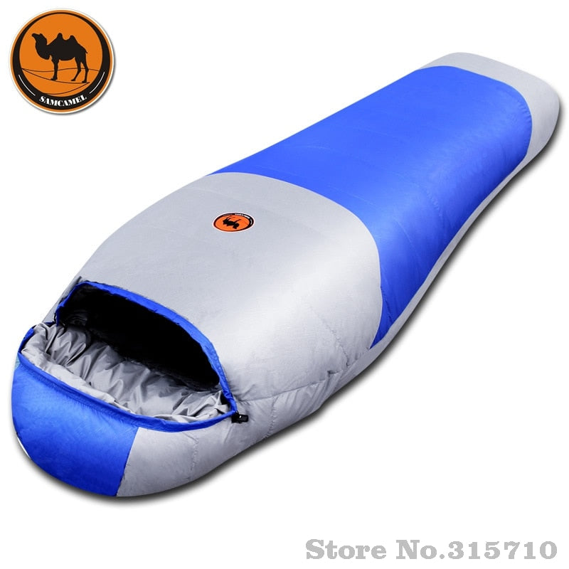 Filling 1500g/1800g duck down adult Thermal Autumn Winter Envelope Hooded Travel Camping Water Resistant Thick Sleeping Bag