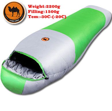 Filling 1500g/1800g duck down adult Thermal Autumn Winter Envelope Hooded Travel Camping Water Resistant Thick Sleeping Bag