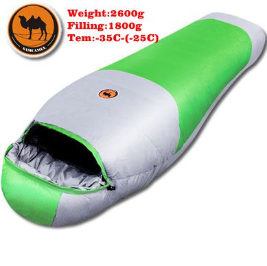Filling 1500g/1800g duck down adult Thermal Autumn Winter Envelope Hooded Travel Camping Water Resistant Thick Sleeping Bag