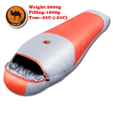 Filling 1500g/1800g duck down adult Thermal Autumn Winter Envelope Hooded Travel Camping Water Resistant Thick Sleeping Bag