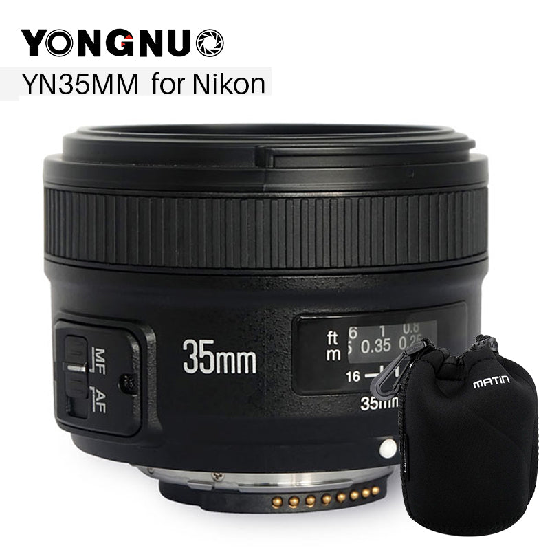 YONGNUO YN 35mm F2 Camera Lens for Nikon Canon EOS YN35MM Lenses AF MF Wide Angle Lens for 600D 60D 5DII 5D 500D 400D 650D 6