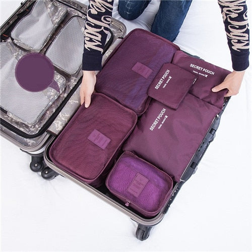 JULY'S SONG 6PCs/Set Travel Bags Luggage Zipper Bag Portable Packing Organizer Waterproof Case Bag Dropshiping
