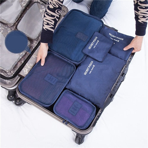 JULY'S SONG 6PCs/Set Travel Bags Luggage Zipper Bag Portable Packing Organizer Waterproof Case Bag Dropshiping