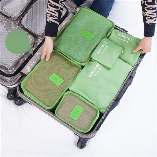 JULY'S SONG 6PCs/Set Travel Bags Luggage Zipper Bag Portable Packing Organizer Waterproof Case Bag Dropshiping