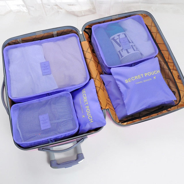 JULY'S SONG 6PCs/Set Travel Bags Luggage Zipper Bag Portable Packing Organizer Waterproof Case Bag Dropshiping