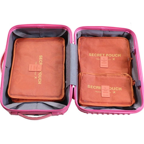 JULY'S SONG 6PCs/Set Travel Bags Luggage Zipper Bag Portable Packing Organizer Waterproof Case Bag Dropshiping