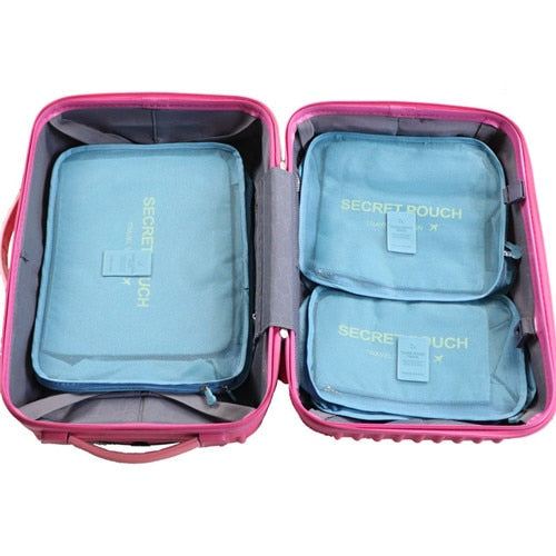 JULY'S SONG 6PCs/Set Travel Bags Luggage Zipper Bag Portable Packing Organizer Waterproof Case Bag Dropshiping