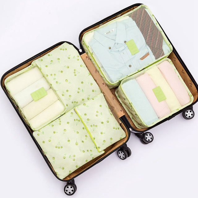 JULY'S SONG 6PCs/Set Travel Bags Luggage Zipper Bag Portable Packing Organizer Waterproof Case Bag Dropshiping