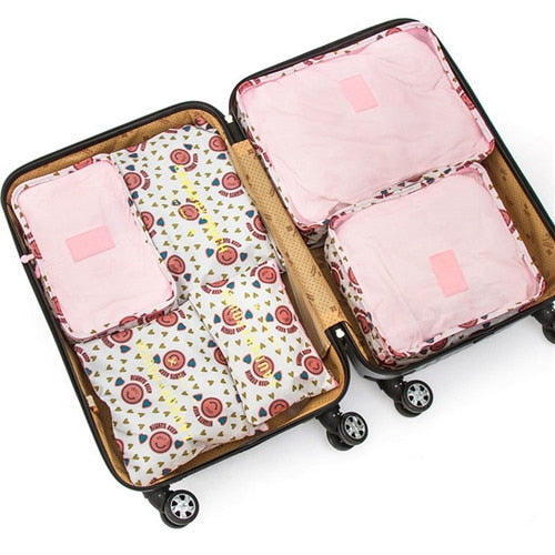 JULY'S SONG 6PCs/Set Travel Bags Luggage Zipper Bag Portable Packing Organizer Waterproof Case Bag Dropshiping