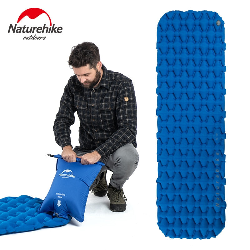 Naturehike Outdoor Inflatable Camping Mat Ultralight Sleeping Pad Mattress with waterproof air bag for Travel Camping Tent Pads