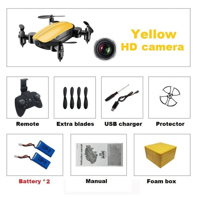 Teeggi T10 Mini Drone with Camera HD Foldable WiFi FPV RC Quadcopter Headless Mode Altitude Hold VS S9 Micro Pocket Selfie Dron