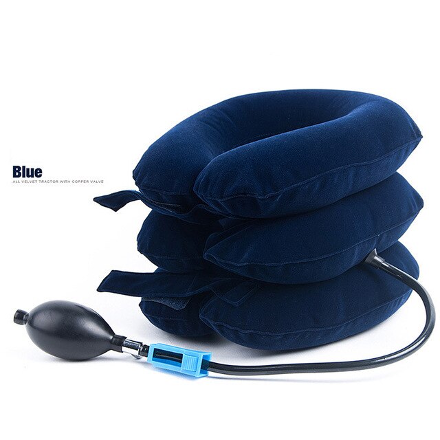 Soft U Neck Pillow Air Inflatable Pillow Cushion Cervical Brace Neck Shoulder Pain Relax Support Massager Pillow Device Traction