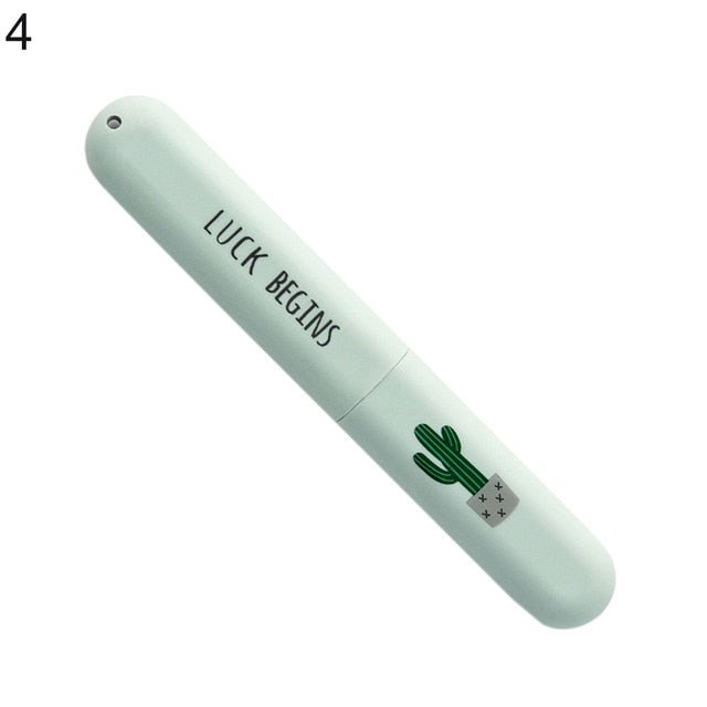 Fashion Flamingo Cactus Print Tooth Toothbrush Box Holder Organizer Storage Cover Case Travel Accessories